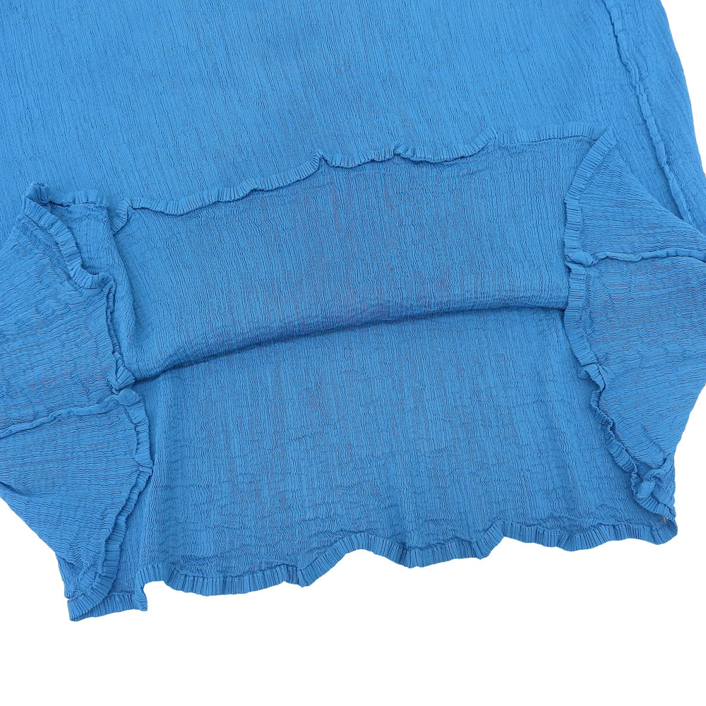 me ミー/イッセイミヤケ 美品 SQUARE SEE-THROUGH CREPE 半袖トップス レディース ブルー MI54FK371 トップス ―