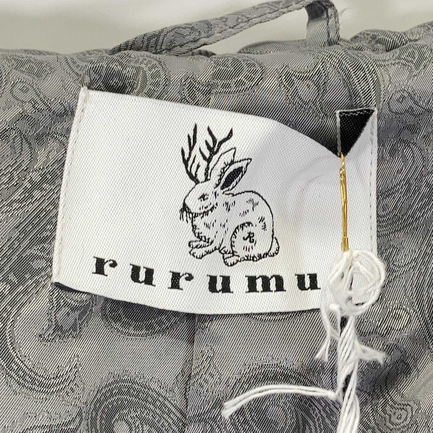 rurumu: rurumu: Gray rrm25AW-CT01 Rabbit Ear Fur Detachable Duffle Coat