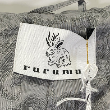 rurumu: rurumu: Gray rrm25AW-CT01 Rabbit Ear Fur Detachable Duffle Coat