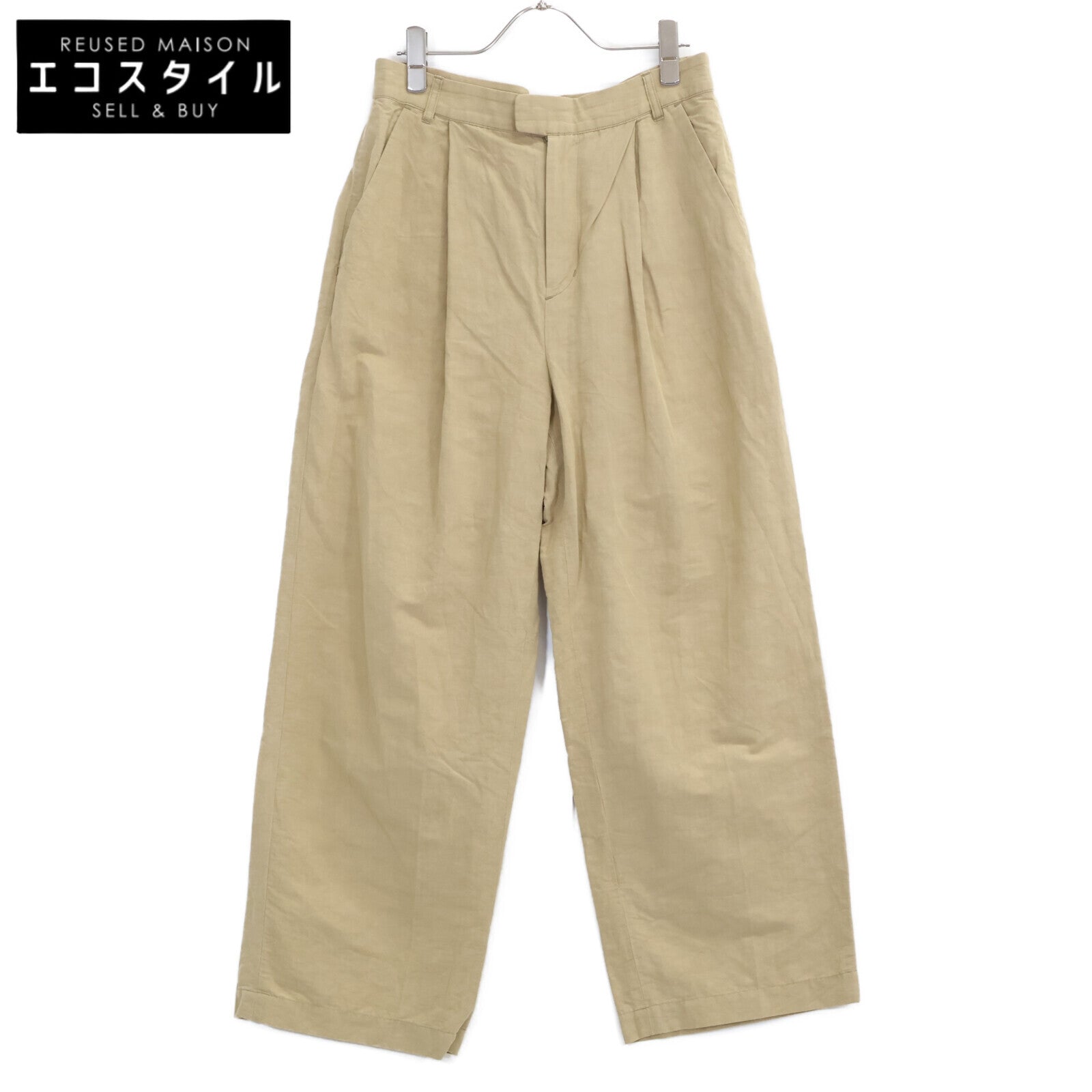 Pallas Palace 22 Toka Beige Cotton Wide Pants Bottoms 3