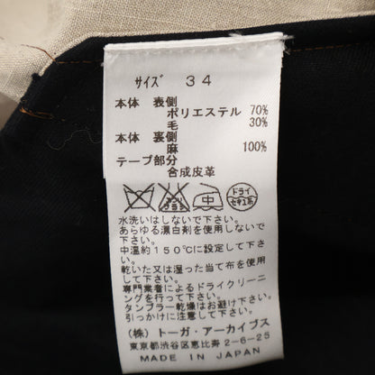 TOGA PULLA トーガプルラ TP51-FF230 棕色 皮革 缝线 短裤 下装 34 女士