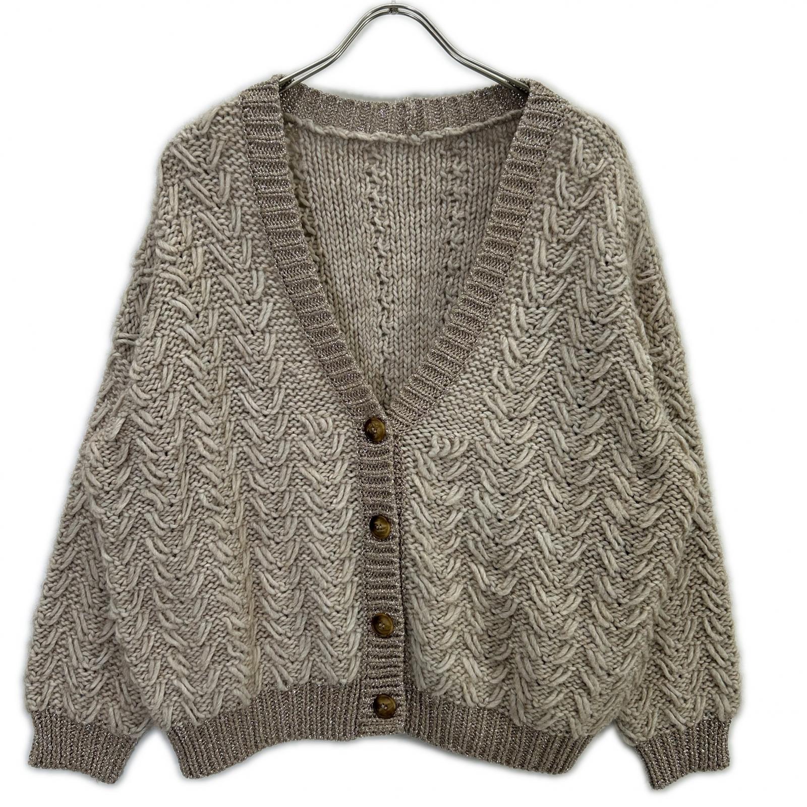 KOOS 046526 Brown Lame Cardigan Top F