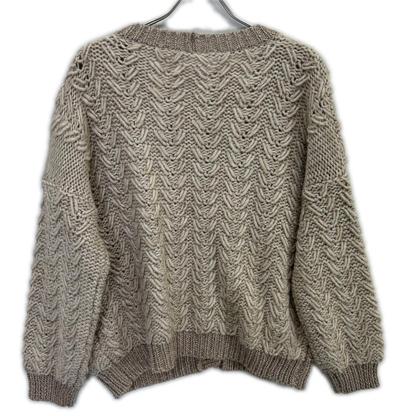 KOOS 046526 Brown Lame Cardigan Top F