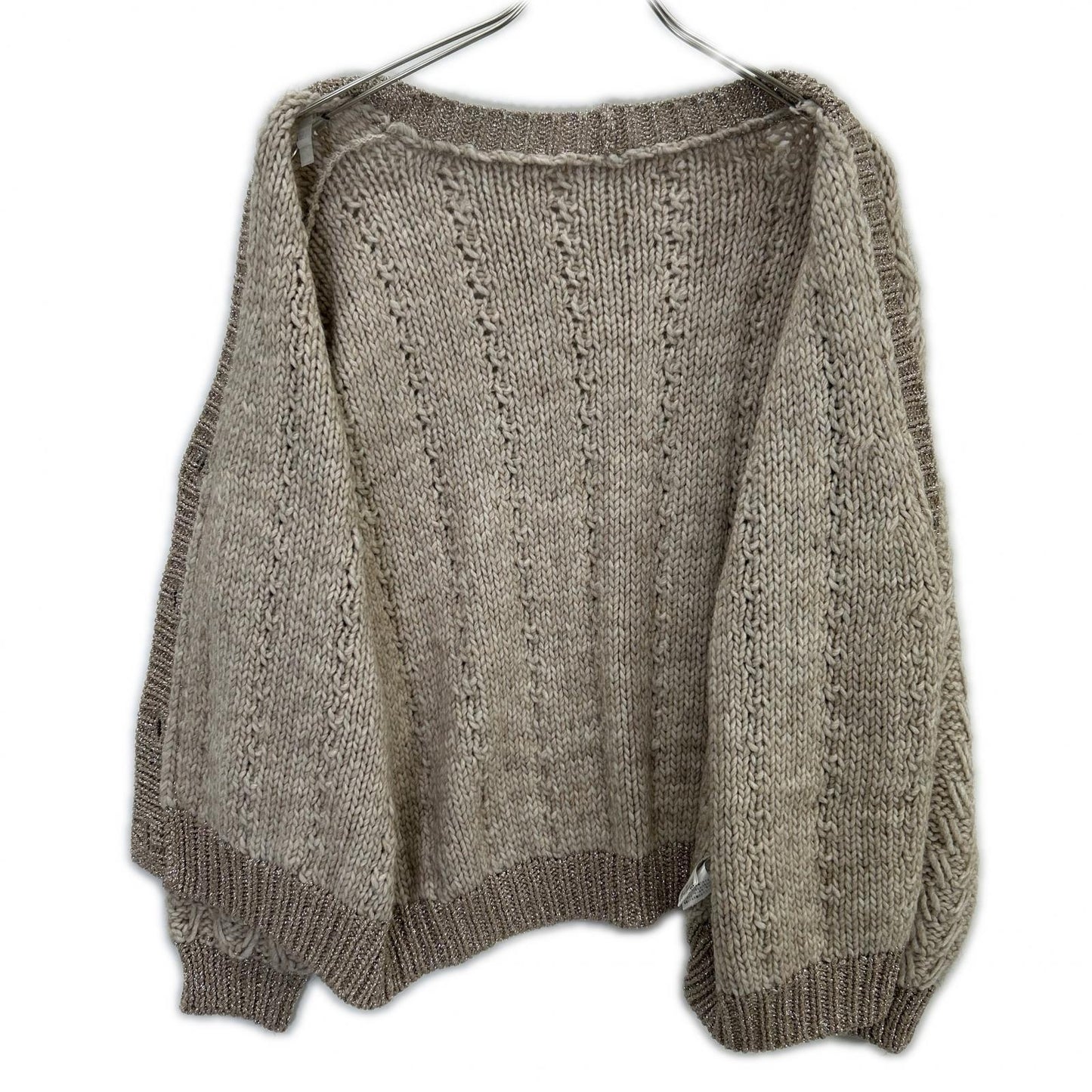 KOOS 046526 Brown Lame Cardigan Top F