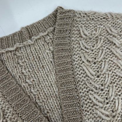 KOOS 046526 Brown Lame Cardigan Top F