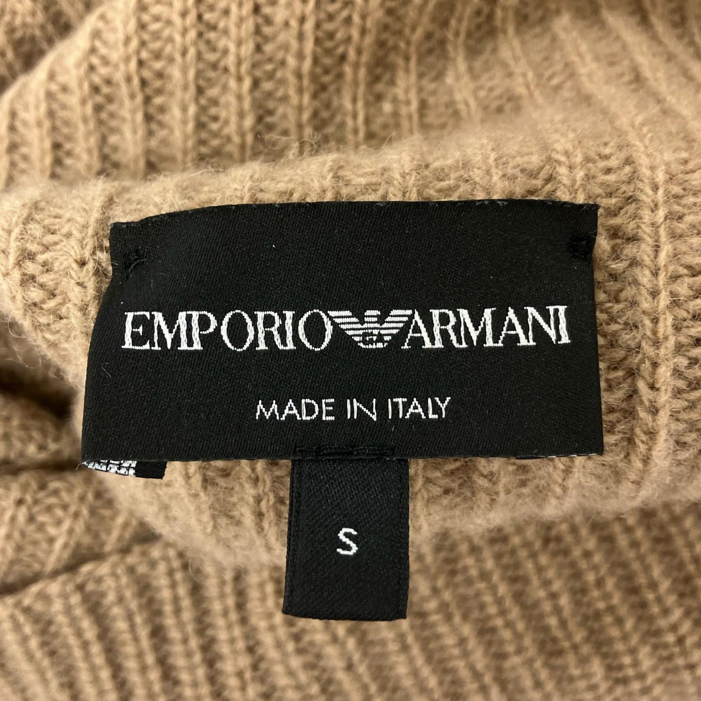 6Z1MV7 Brown 100% Wool High-Neck Knit Top for Men