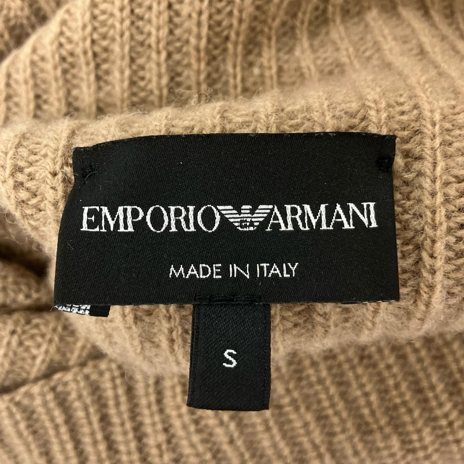 6Z1MV7 Brown 100% Wool High-Neck Knit Top for Men