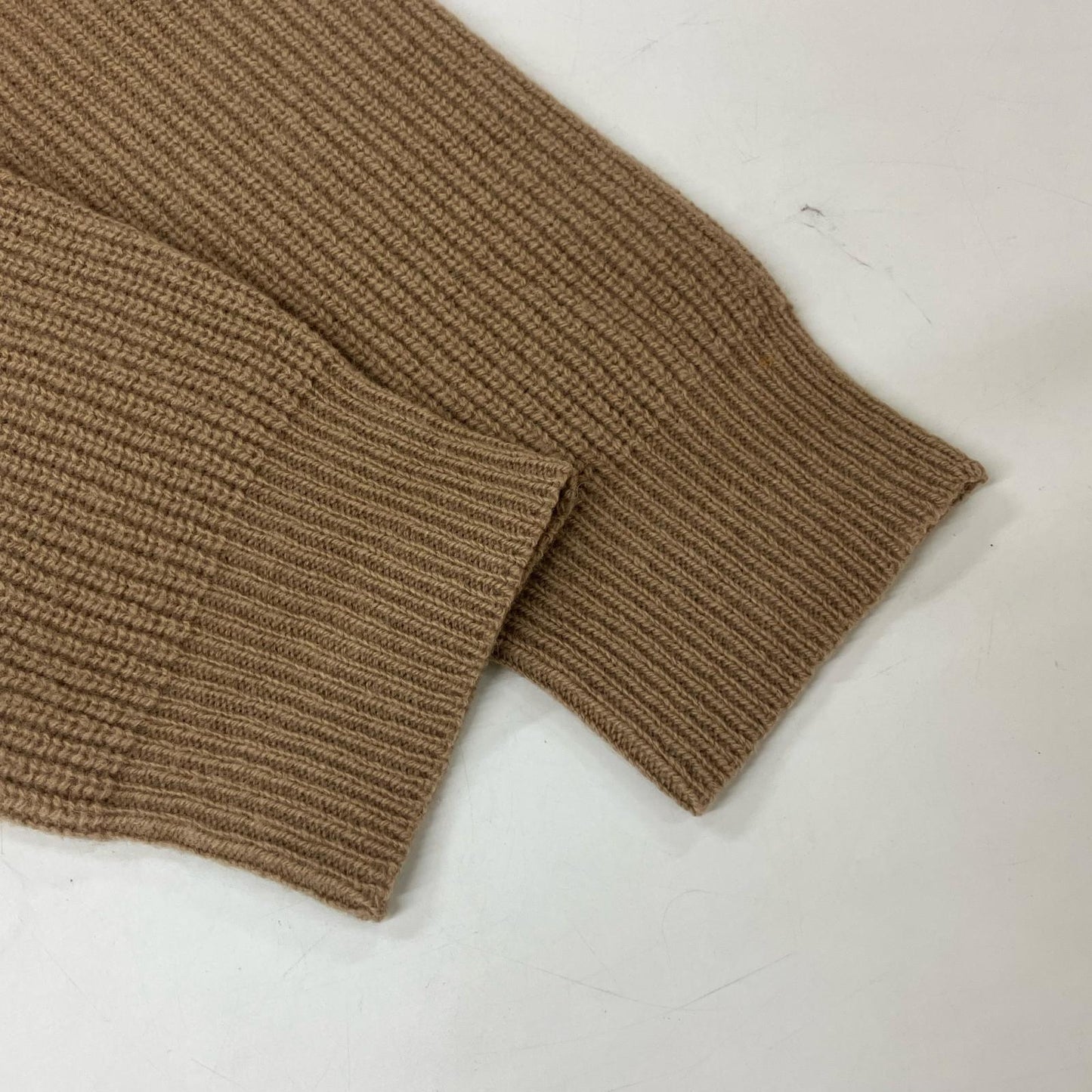 6Z1MV7 Brown 100% Wool High-Neck Knit Top for Men