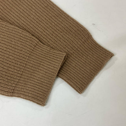 6Z1MV7 Brown 100% Wool High-Neck Knit Top for Men