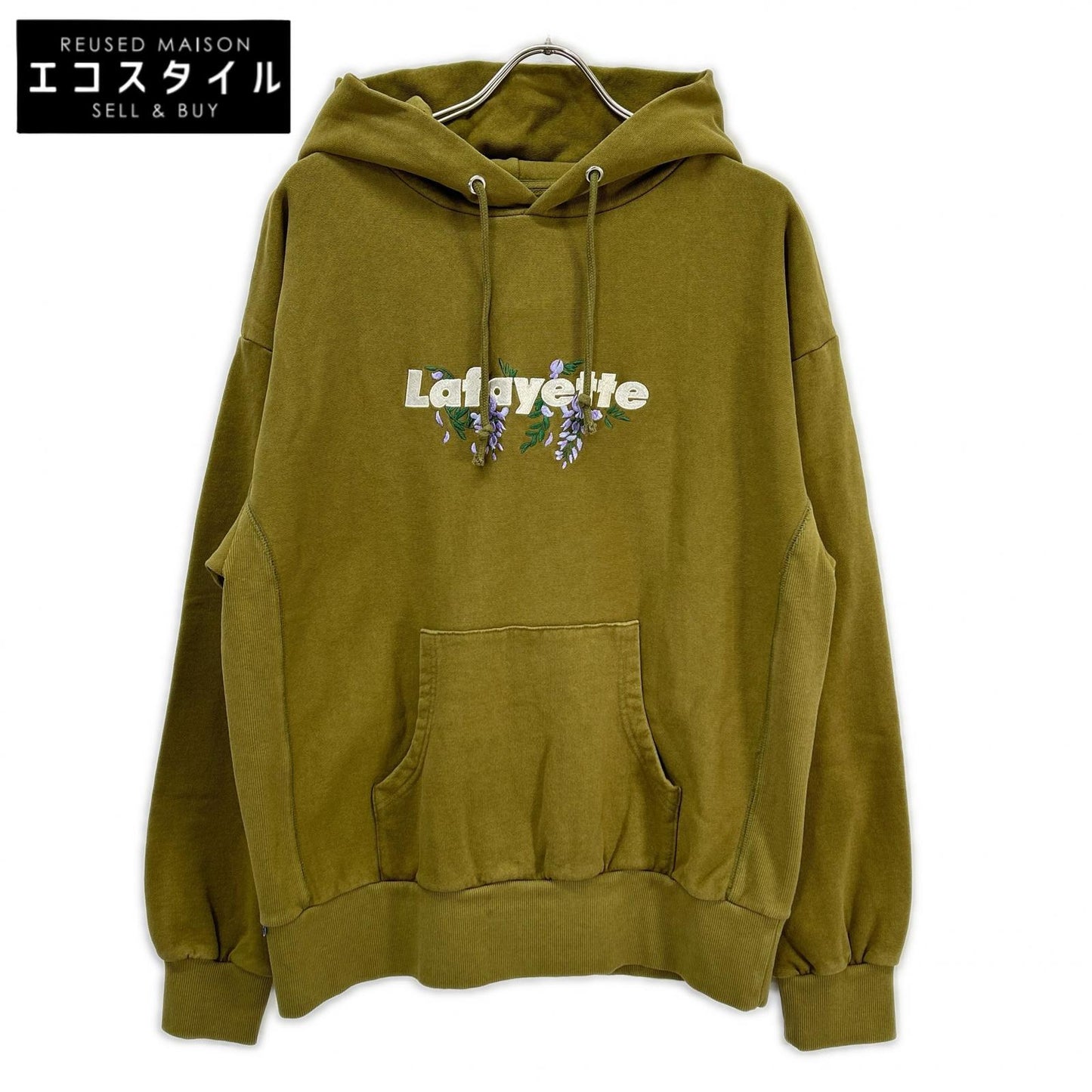 卡其 WISTERIA LOGO US COTTON PIGMENT DYED 连帽卫衣 上衣 M 男士
