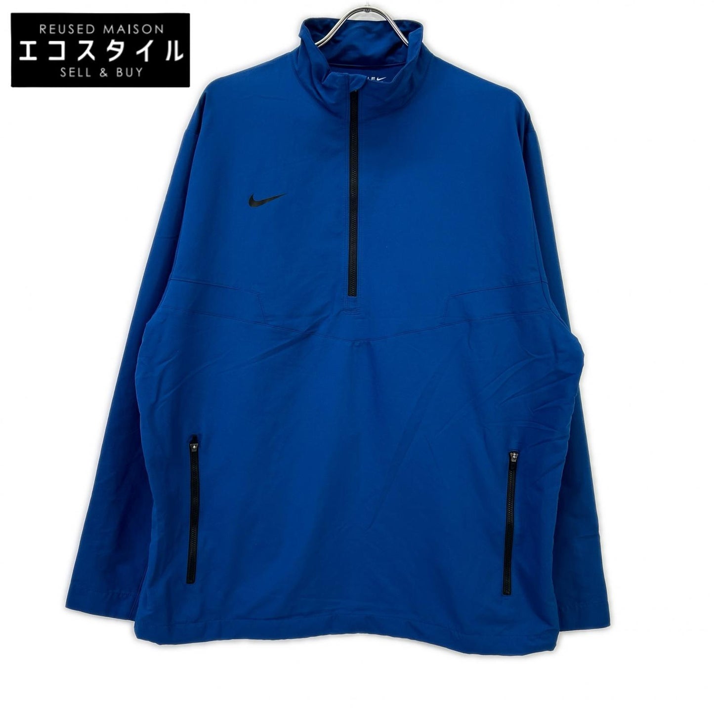 Blue half-zip jacket top L men's