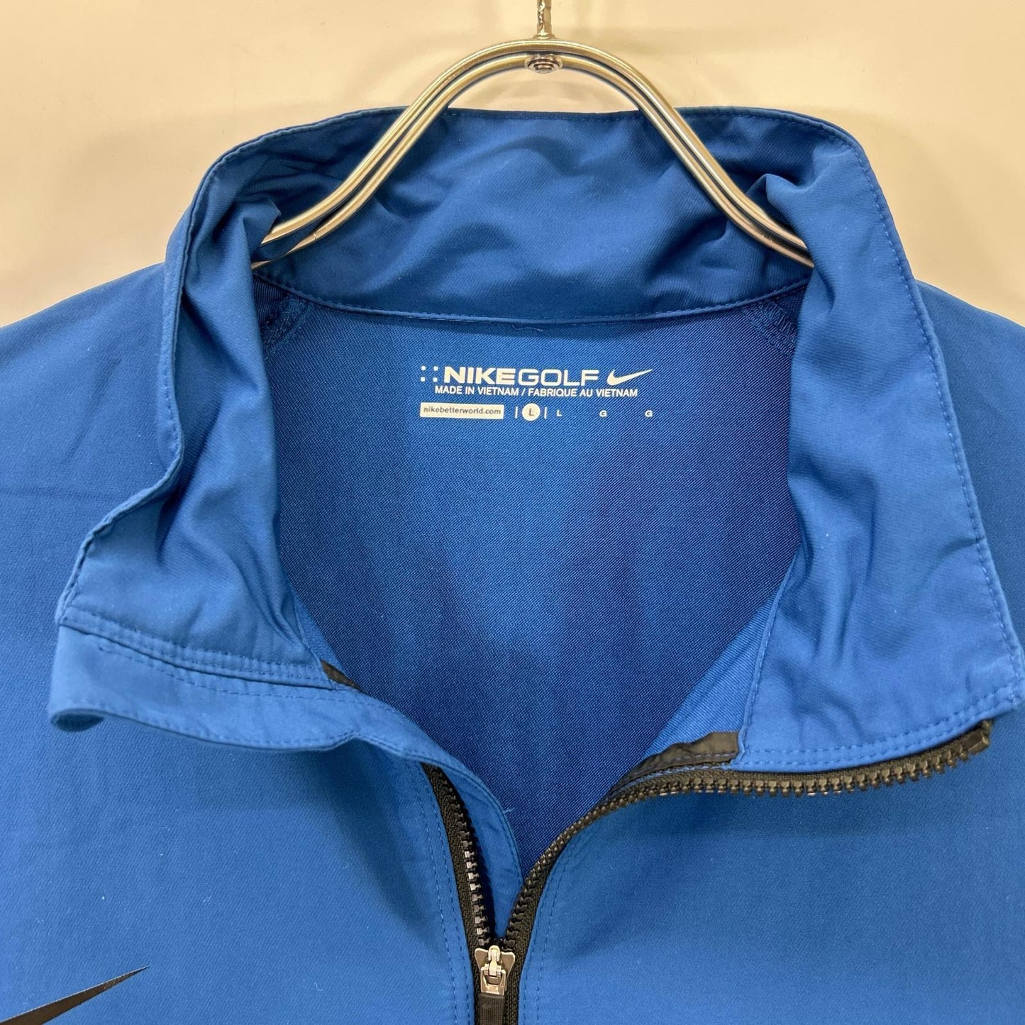 Blue half-zip jacket top L men's