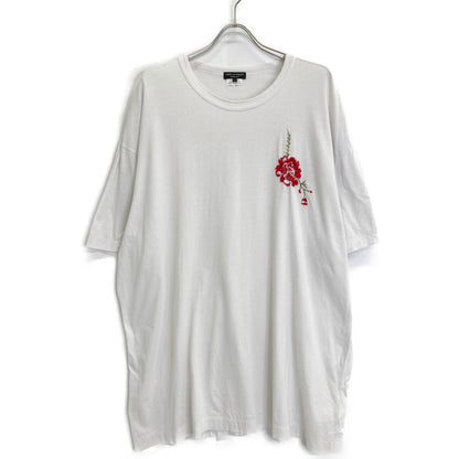 COMMEdesGARCONS HOMME PLUS コムデギャルソンオムプリュス PI-T028 グレー フラワー刺繍オーバーサイズTシャツ トップス L メンズ