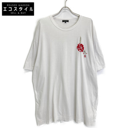 COMMEdesGARCONS HOMME PLUS コムデギャルソンオムプリュス PI-T028 グレー フラワー刺繍オーバーサイズTシャツ トップス L メンズ