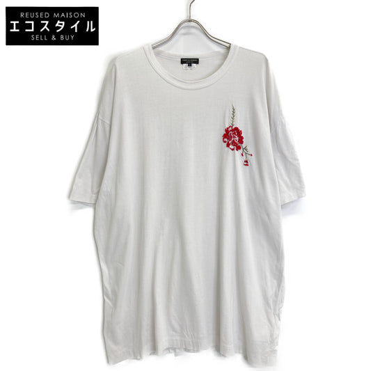 COMMEdesGARCONS HOMME PLUS Gray Flower Embroidered Oversized T-Shirt Tops L Men's PI-T028