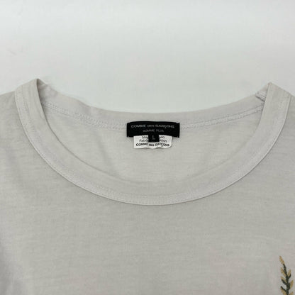 COMMEdesGARCONS HOMME PLUS コムデギャルソンオムプリュス PI-T028 グレー フラワー刺繍オーバーサイズTシャツ トップス L メンズ