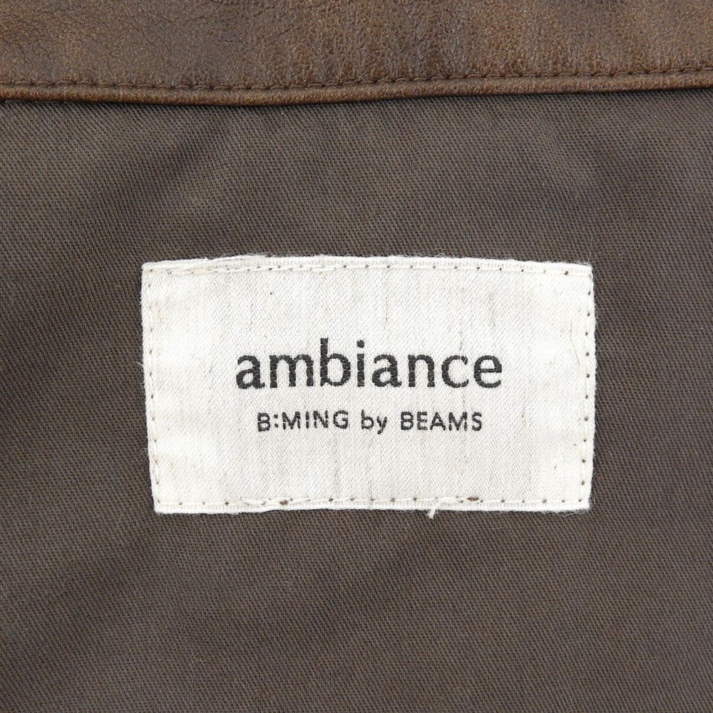 B:MING by BEAMS ambiance Faux Leather Blouson Men's Brown L Jacket L Men's