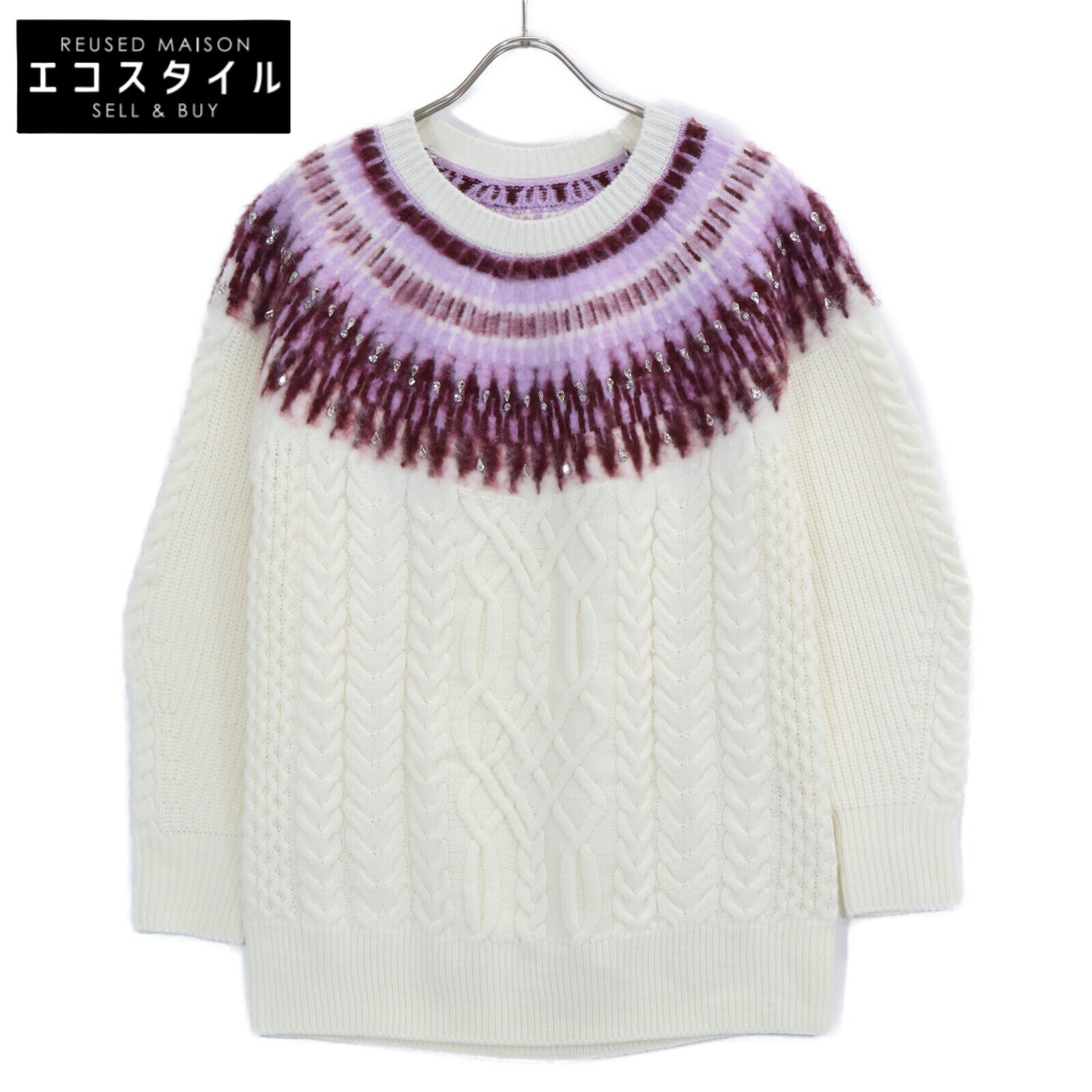 GRACE CONTINENTAL Grace Continental 43160-00 White Fair Isle Knit Top