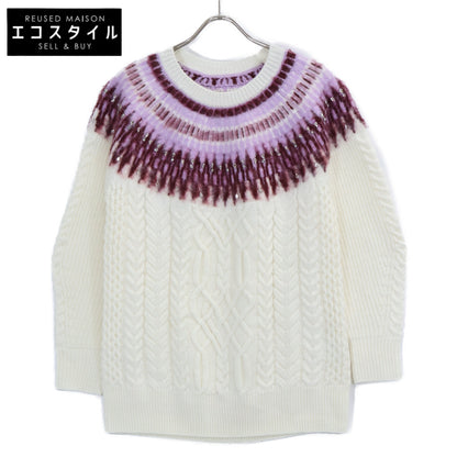 GRACE CONTINENTAL Grace Continental 43160-00 White Fair Isle Knit Top