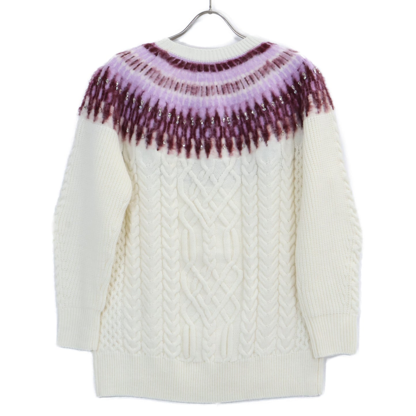 GRACE CONTINENTAL Grace Continental 43160-00 White Fair Isle Knit Top