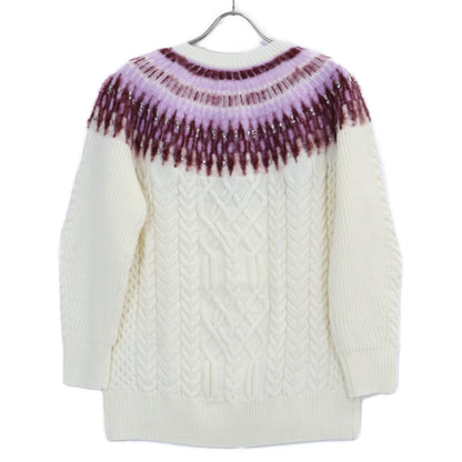 GRACE CONTINENTAL Grace Continental 43160-00 White Fair Isle Knit Top