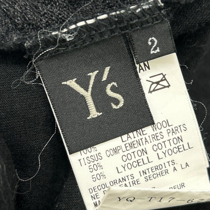 Y's YQ-T17-675 黑色 拼接 针织上衣 2