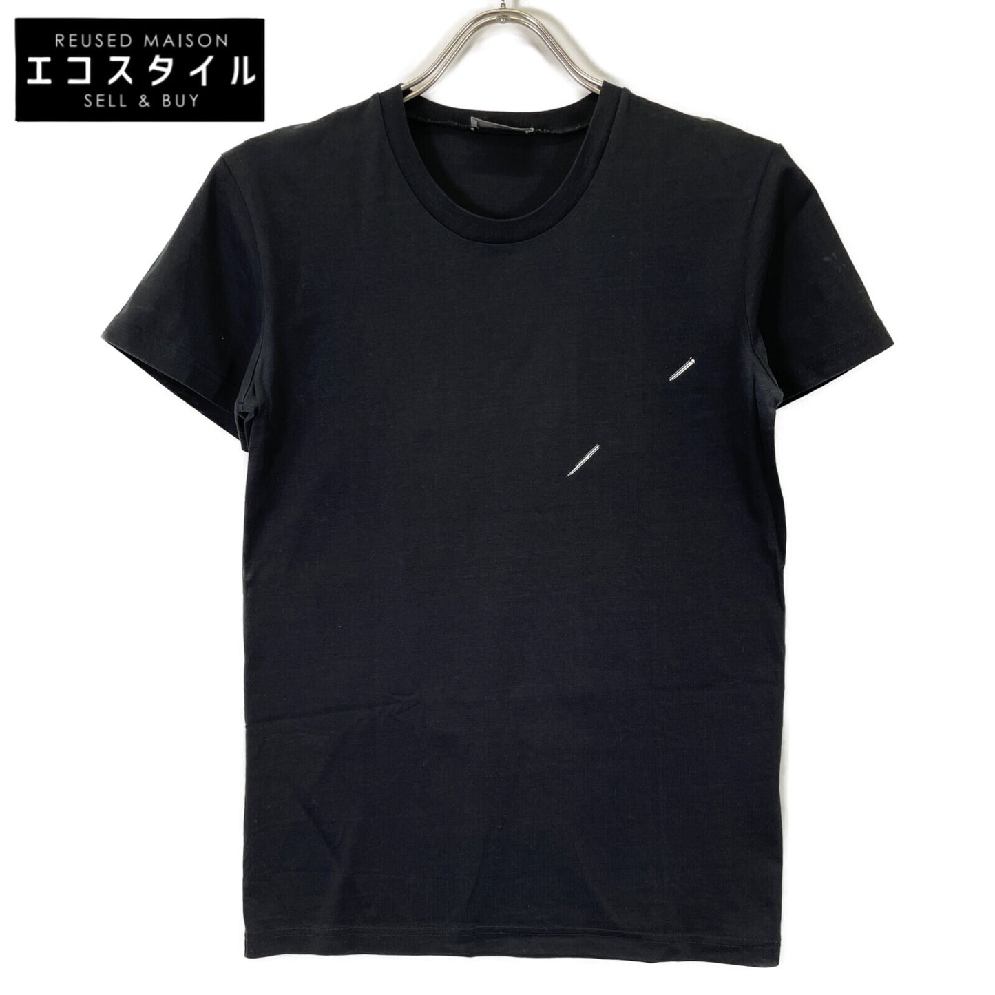 DIOR Dior 123J000L0206 Black Short Sleeve Cut and Sew Top XS Ladies