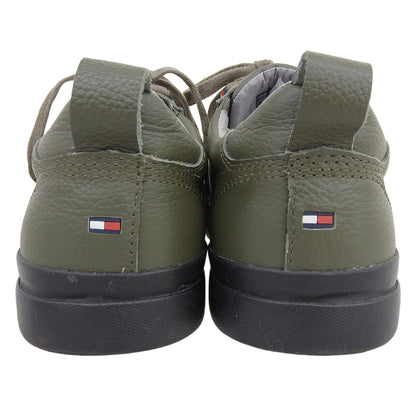 TOMMY HILFIGER トミーヒルフィガー 美品 レザー ローカットスニーカー シューズ メンズ カーキ 25cm FM0FM02373 シューズ 40(EU)