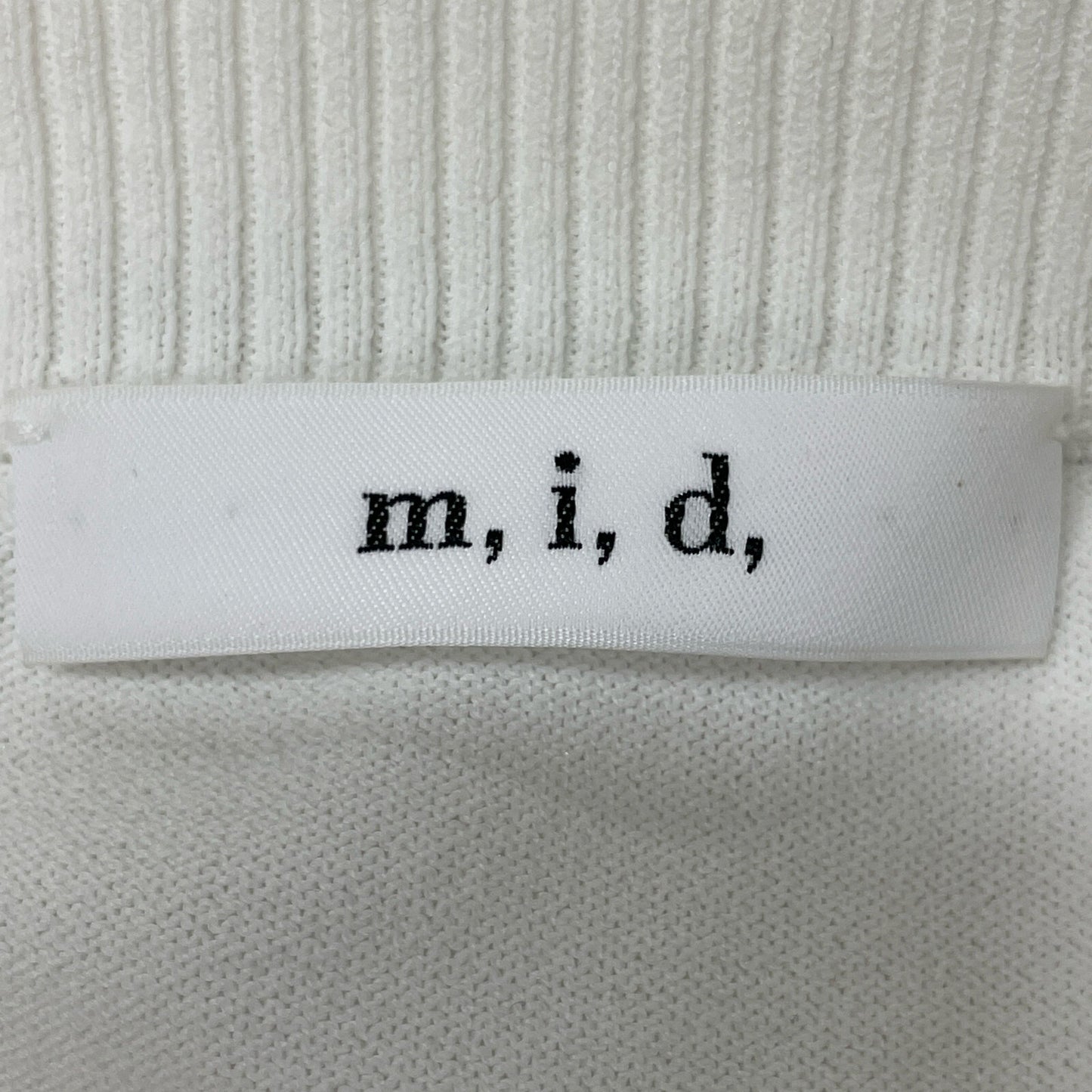 m,i,d, MID White Bicolor Short Sleeve Knit Cardigan Top 36 Ladies