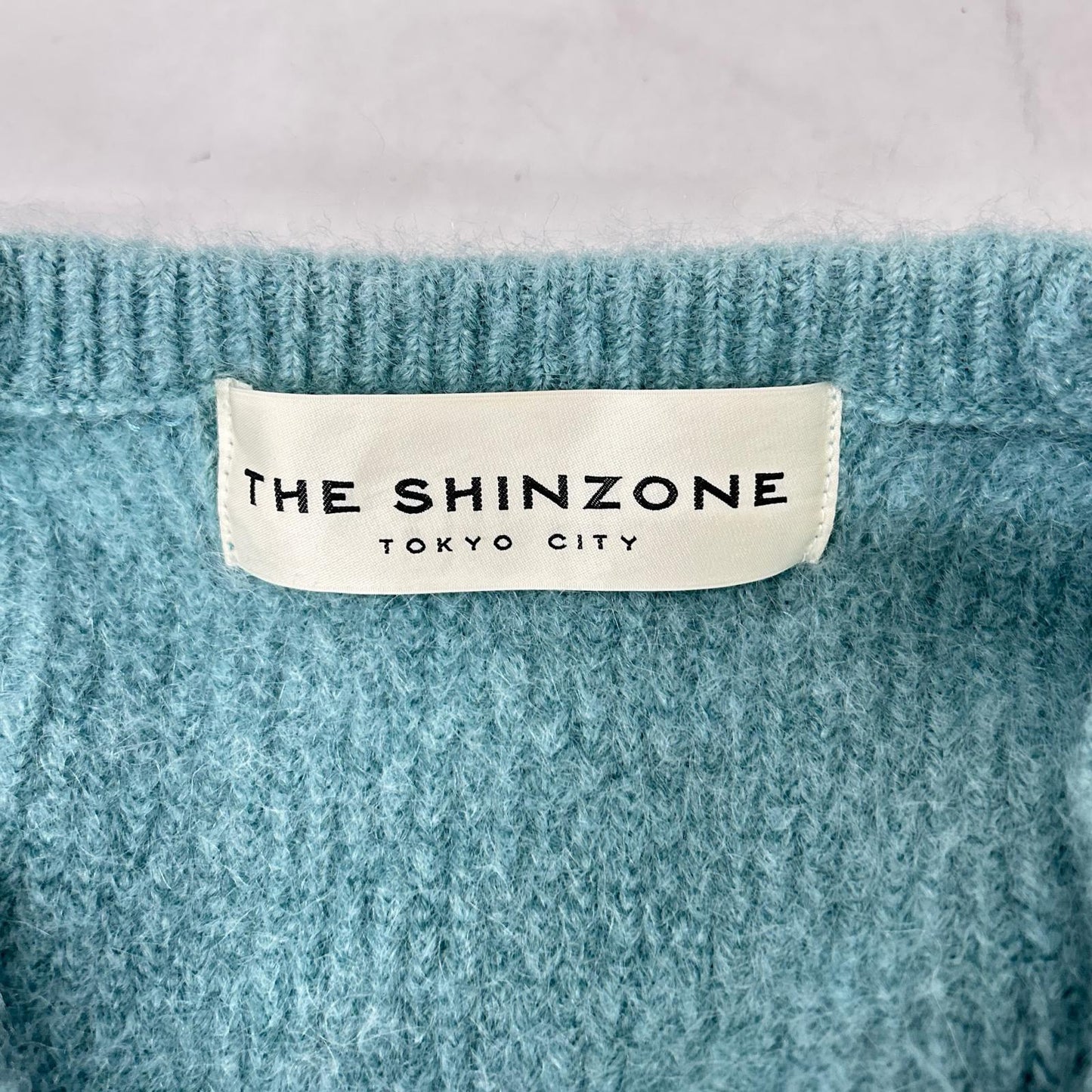 THE SHINZONE ザ シンゾーン 19AMSN158 蓝色 马海毛V领套头衫 上衣 F