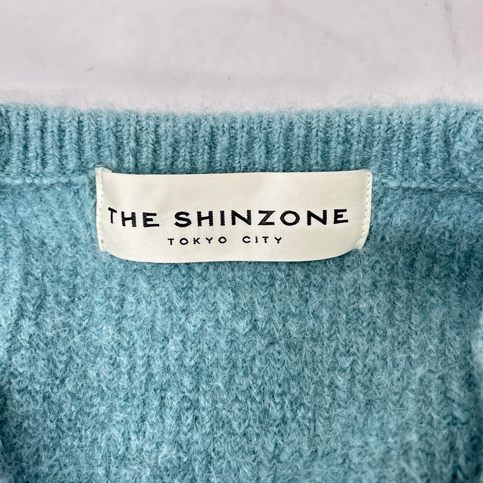 THE SHINZONE ザ シンゾーン 19AMSN158 蓝色 马海毛V领套头衫 上衣 F