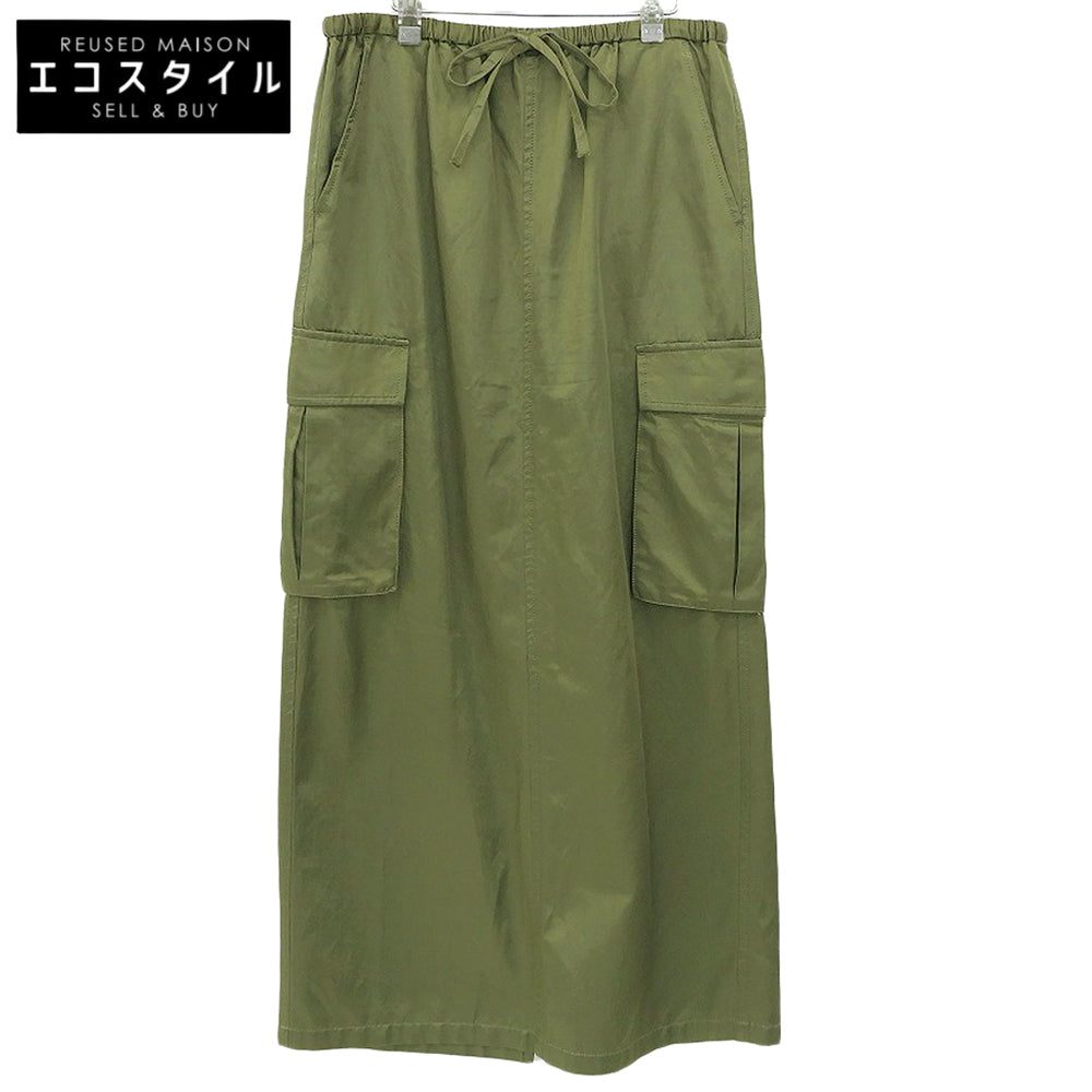 MACPHEE マカフィー 美品 コットン レーヨン モールスキン カーゴマキシスカート レディース カーキ 36 25年製 スカート