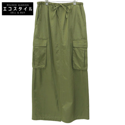 MACPHEE マカフィー 美品 コットン レーヨン モールスキン カーゴマキシスカート レディース カーキ 36 25年製 スカート