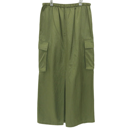 MACPHEE マカフィー 美品 コットン レーヨン モールスキン カーゴマキシスカート レディース カーキ 36 25年製 スカート