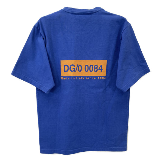 DOLCE&GABBANA ドルチェアンドガッバーナ ブルー×オレンジ ロゴ刺繍 Tシャツ トップス