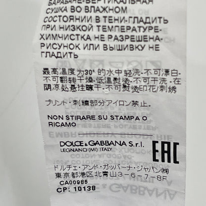 DOLCE&GABBANA Blue x Orange Logo Embroidered T-shirt Top