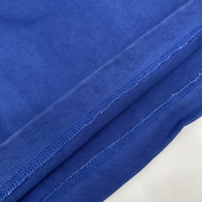 DOLCE&GABBANA Blue x Orange Logo Embroidered T-shirt Top