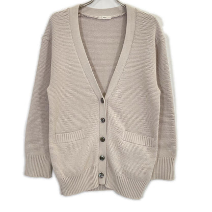 yori YR2135-039SP Greige Cotton x Polyester Cardigan Top