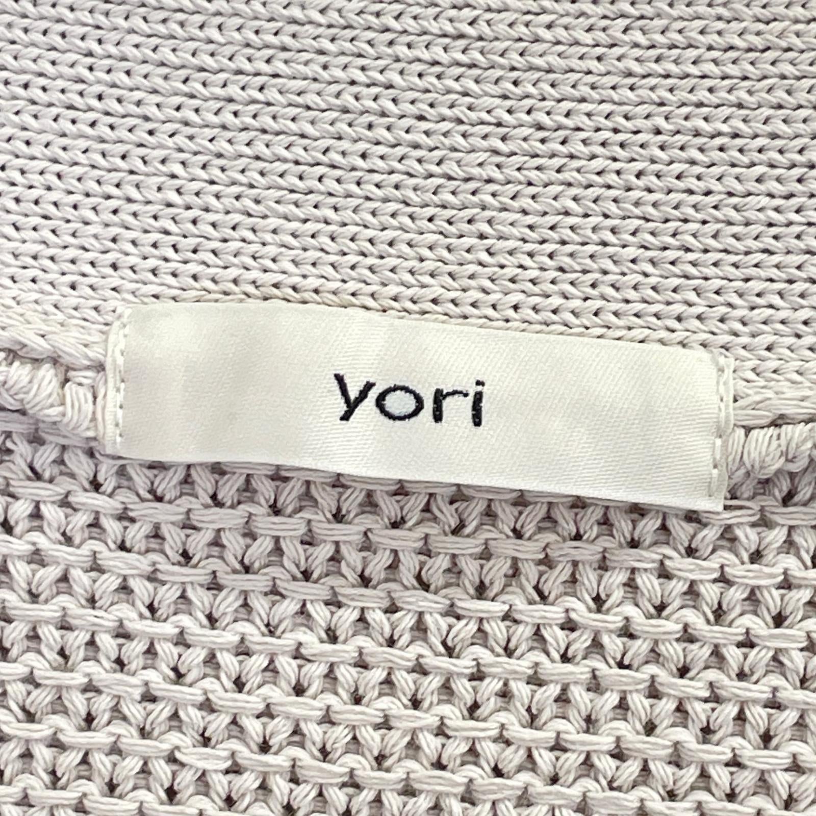 yori YR2135-039SP Greige Cotton x Polyester Cardigan Top