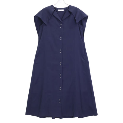 ADORE Navy Dry Touch Linen Big Sailor Collar One-piece Dress 38 Women's