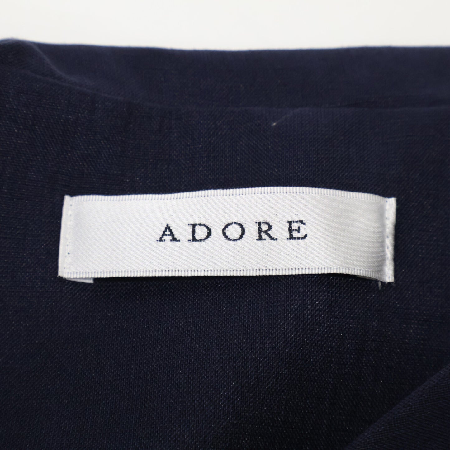 ADORE Navy Dry Touch Linen Big Sailor Collar One-piece Dress 38 Women's