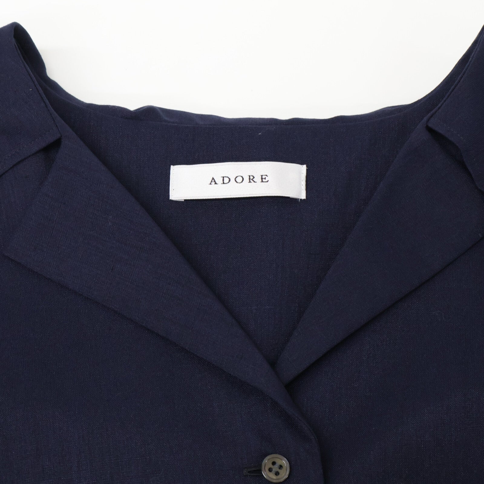 ADORE Navy Dry Touch Linen Big Sailor Collar One-piece Dress 38 Women's