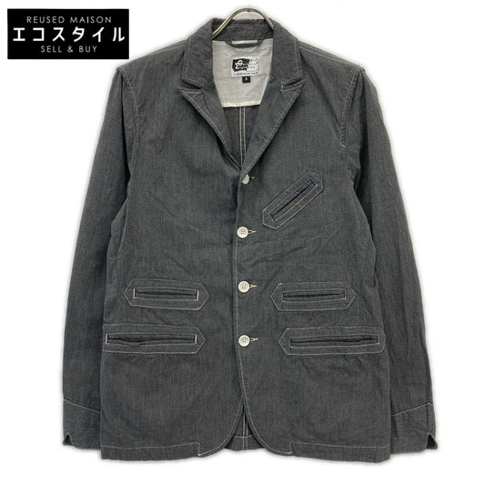 Engineered Garments エンジニアードガーメンツ グレー×ホワイト ステッチ レイルローダージャケット ジャケット