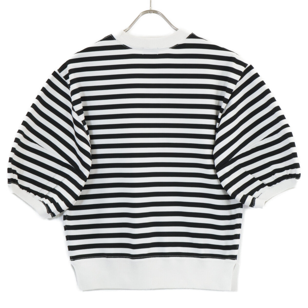 KUMIKYOKU x Setsuko Sagittaire Black/White Border Puff Sleeve Cut-and-Sew Top S2 Women's
