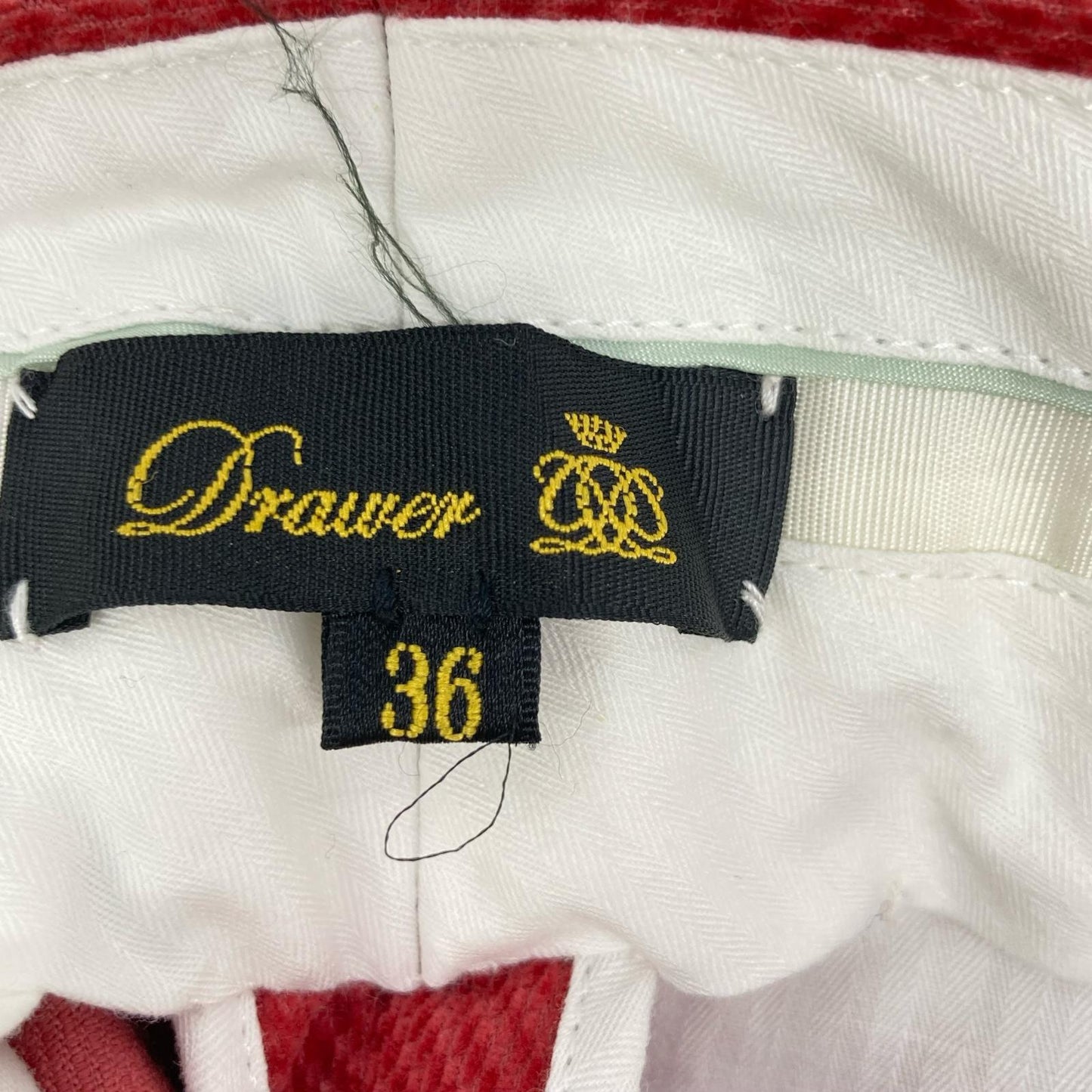 DRAWER ドゥロワー ﾚｯﾄﾞ ﾍﾞﾙﾍﾞｯﾄﾂｲﾙﾍﾞｰｼｯｸﾊﾟﾝﾂ ボトムス 36
