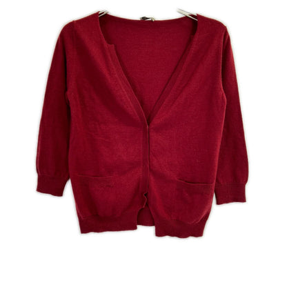 BOTTEGA VENETA Bottega Veneta Red 100% Cashmere Knit Cardigan Top