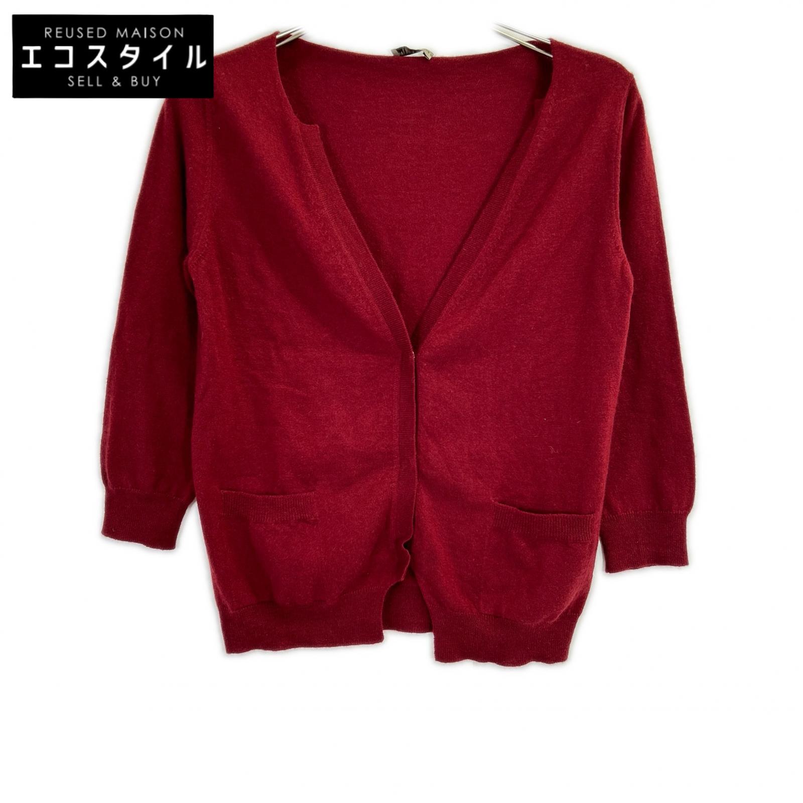 BOTTEGA VENETA Bottega Veneta Red 100% Cashmere Knit Cardigan Top