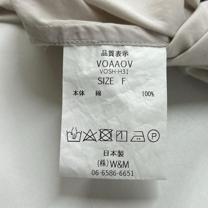 VOAAOV ヴォアーブ グレー ORGANIC COTTON BROAD SHIRT シャツ トップス