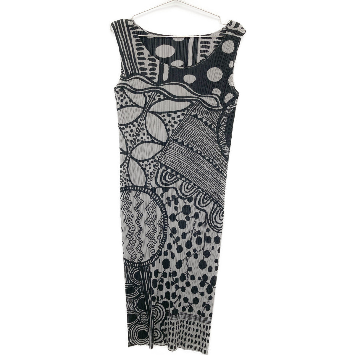 PLEATS PLEASE Pleats Please PP31-JH694 Gray Patterned One-Piece Dress