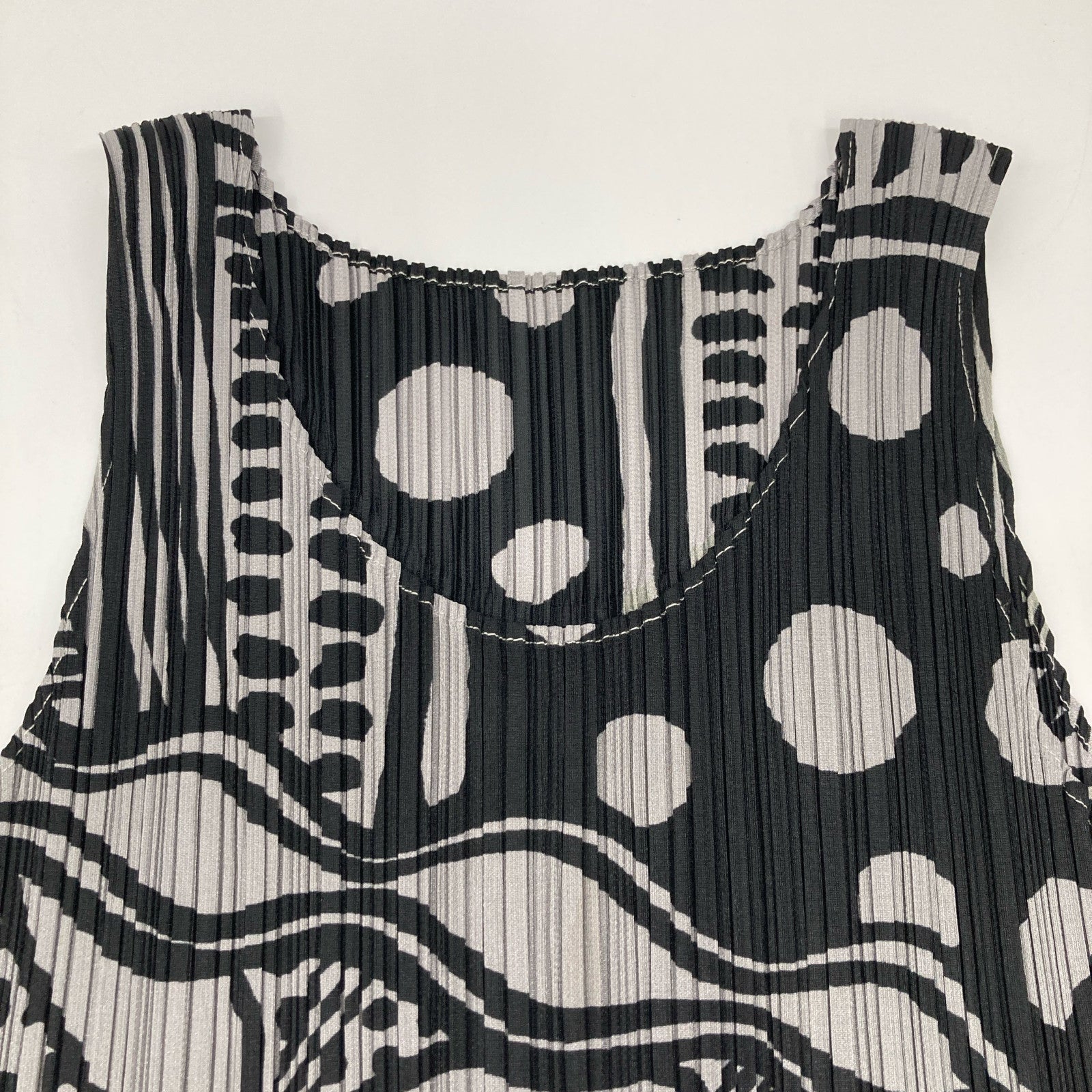 PLEATS PLEASE Pleats Please PP31-JH694 Gray Patterned One-Piece Dress